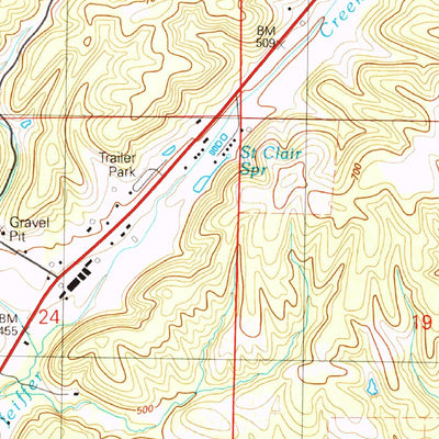 United States Geological Survey Sulphur Rock, AR (1989, 24000-Scale) digital map