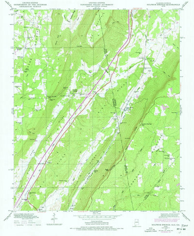 United States Geological Survey Sulphur Springs, AL-GA (1946, 24000-Scale) digital map