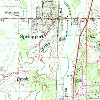 United States Geological Survey Sulphur Springs, IN (1960, 24000-Scale) digital map