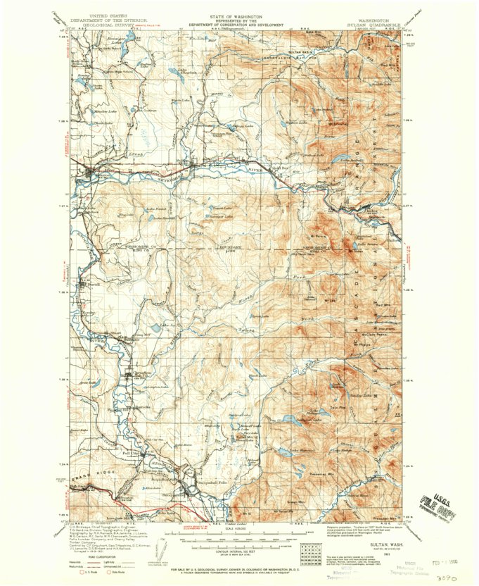 Sultan, WA (1921, 125000Scale) Map by United States Geological Survey