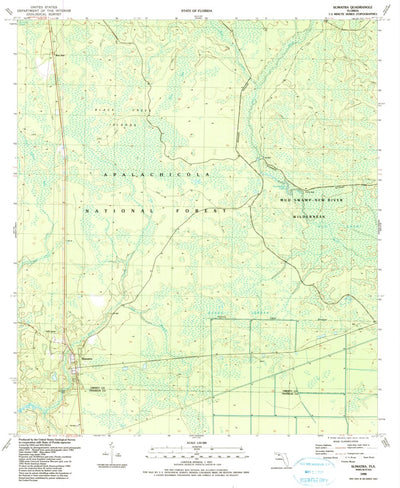 United States Geological Survey Sumatra, FL (1990, 24000-Scale) digital map