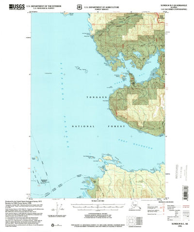 United States Geological Survey Sumdum B-5, AK (1996, 63360-Scale) digital map