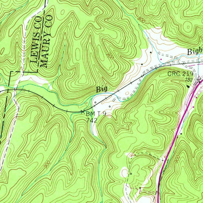 United States Geological Survey Summertown, TN (1951, 24000-Scale) digital map