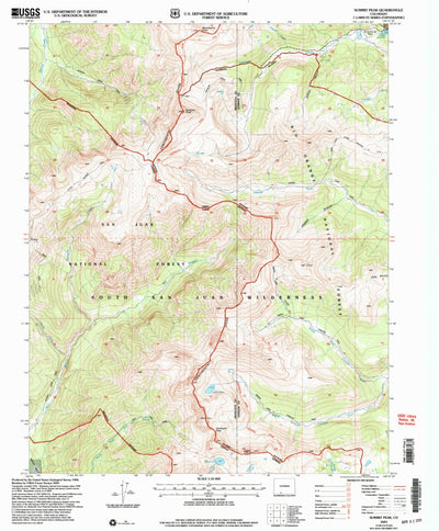 United States Geological Survey Summit Peak, CO (2001, 24000-Scale) digital map
