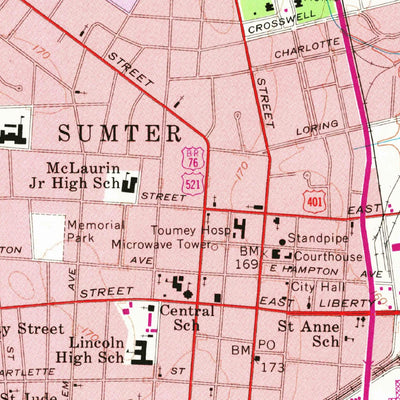 United States Geological Survey Sumter East, SC (1957, 24000-Scale) digital map