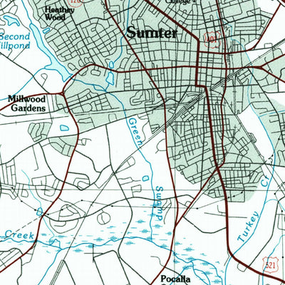 United States Geological Survey Sumter, SC (1986, 100000-Scale) digital map