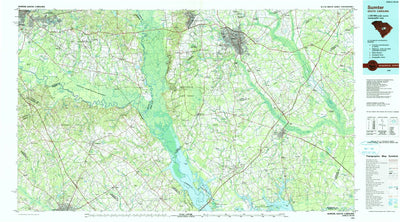 United States Geological Survey Sumter, SC (1990, 100000-Scale) digital map