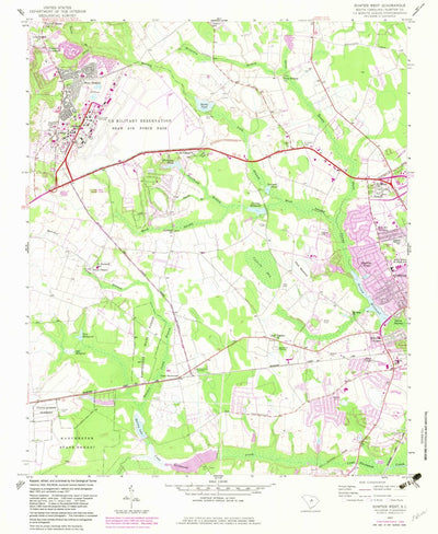 United States Geological Survey Sumter West, SC (1957, 24000-Scale) digital map