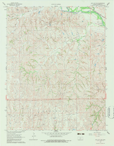 United States Geological Survey Sun City SW, KS (1968, 24000-Scale) digital map