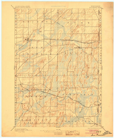 United States Geological Survey Sun Praire, WI (1896, 62500-Scale) digital map
