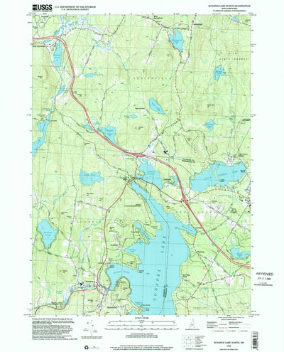 United States Geological Survey Sunapee Lake North, NH (1998, 24000-Scale) digital map