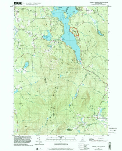United States Geological Survey Sunapee Lake South, NH (1998, 24000-Scale) digital map