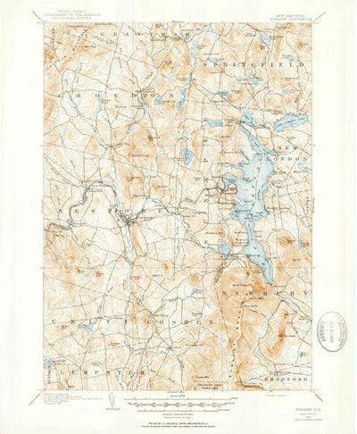 United States Geological Survey Sunapee, NH (1902, 62500-Scale) digital map