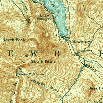 United States Geological Survey Sunapee, NH (1907, 62500-Scale) digital map