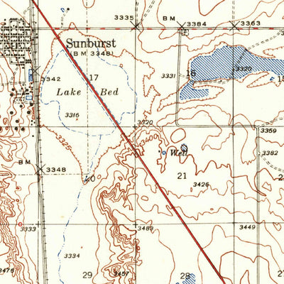 United States Geological Survey Sunburst, MT (1939, 62500-Scale) digital map
