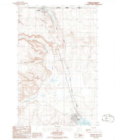 United States Geological Survey Sunburst, MT (1986, 24000-Scale) digital map