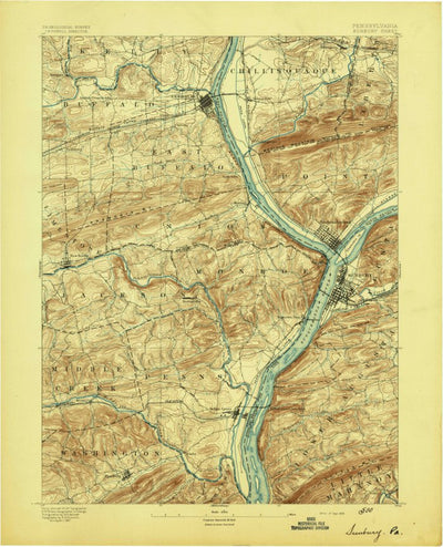 United States Geological Survey Sunbury, PA (1893, 62500-Scale) digital map