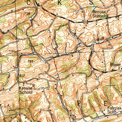 United States Geological Survey Sunbury, PA (1943, 62500-Scale) digital map