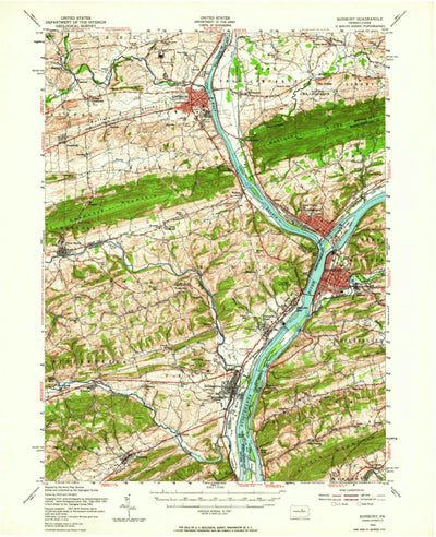 United States Geological Survey Sunbury, PA (1953, 62500-Scale) digital map