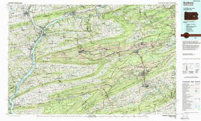 United States Geological Survey Sunbury, PA (1984, 100000-Scale) digital map