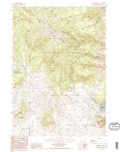 United States Geological Survey Sundance West, WY (1984, 24000-Scale) digital map