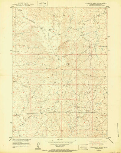 United States Geological Survey Sundquist Ranch, WY (1950, 24000-Scale) digital map
