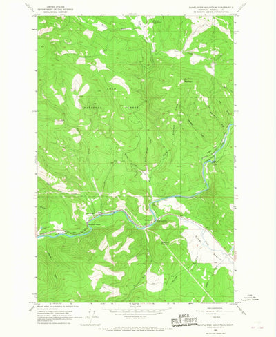 United States Geological Survey Sunflower Mountain, MT (1965, 24000-Scale) digital map