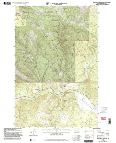 United States Geological Survey Sunflower Mountain, MT (1999, 24000-Scale) digital map