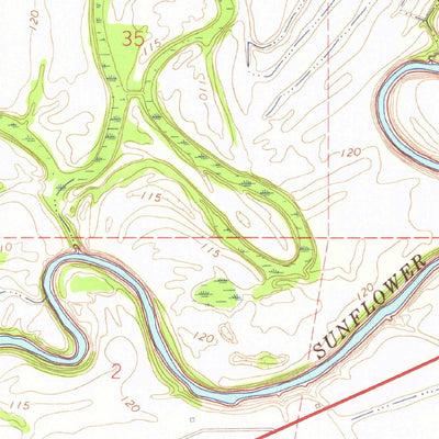 United States Geological Survey Sunflower, MS (1966, 24000-Scale) digital map