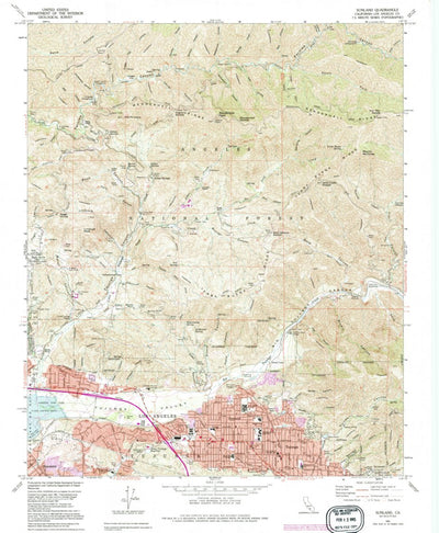 United States Geological Survey Sunland, CA (1991, 24000-Scale) digital map