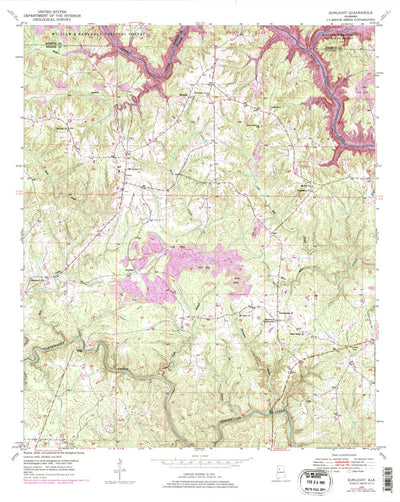 United States Geological Survey Sunlight, AL (1949, 24000-Scale) digital map