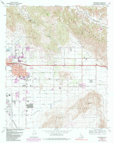 United States Geological Survey Sunnymead, CA (1967, 24000-Scale) digital map