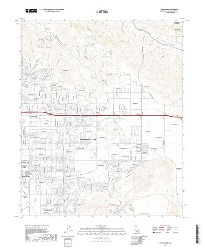 United States Geological Survey Sunnymead, CA (2021, 24000-Scale) digital map
