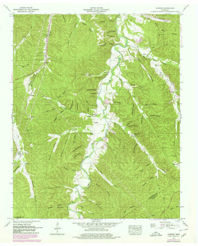 United States Geological Survey Sunrise, TN (1952, 24000-Scale) digital map