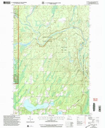 United States Geological Survey Sunset Lake, MI (1999, 24000-Scale) digital map
