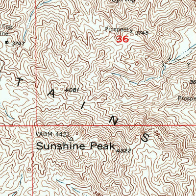 United States Geological Survey Sunshine Peak, CA (1955, 24000-Scale) digital map