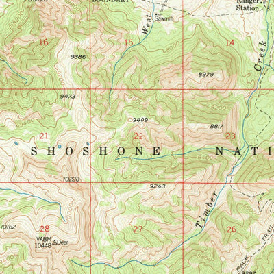 United States Geological Survey Sunshine Reservoir, WY (1957, 62500-Scale) digital map
