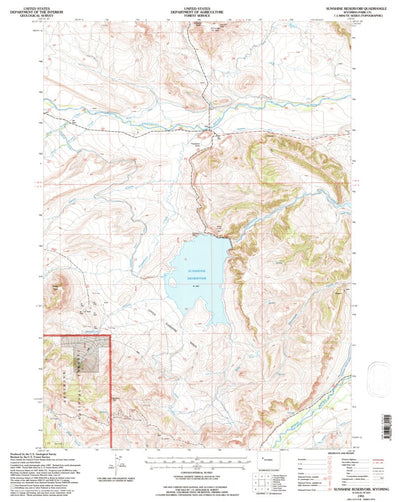 United States Geological Survey Sunshine Reservoir, WY (1991, 24000-Scale) digital map