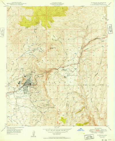 United States Geological Survey Superior, AZ (1949, 24000-Scale) digital map