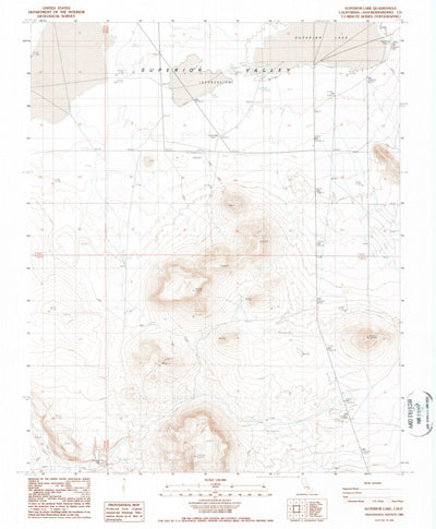 United States Geological Survey Superior Lake, CA (1988, 24000-Scale) digital map