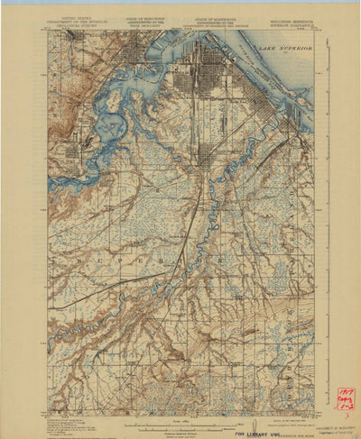 United States Geological Survey Superior, MN-WI (1917, 62500-Scale) digital map