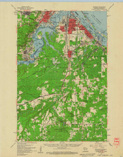United States Geological Survey Superior, MN-WI (1954, 62500-Scale) digital map