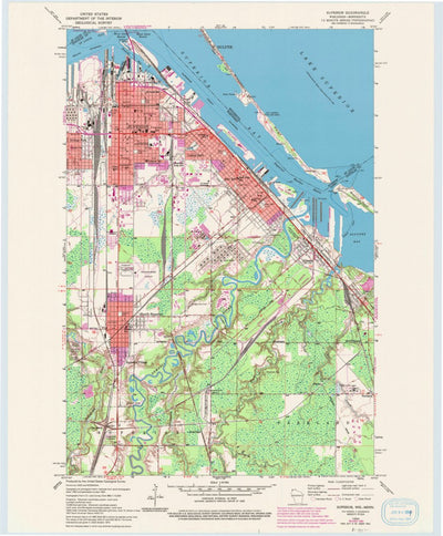 United States Geological Survey Superior, WI-MN (1954, 24000-Scale) digital map