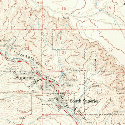 United States Geological Survey Superior, WY (1958, 62500-Scale) digital map