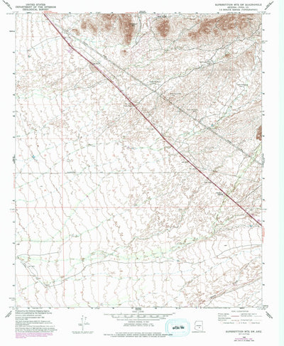 United States Geological Survey Superstition Mountains SW, AZ (1956, 24000-Scale) digital map