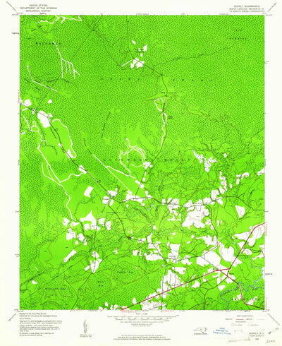 United States Geological Survey Supply, NC (1943, 24000-Scale) digital map
