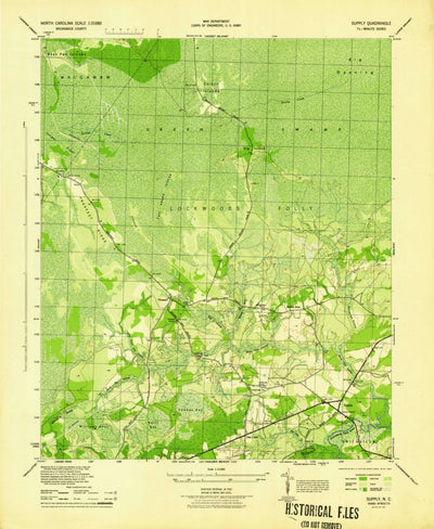 United States Geological Survey Supply, NC (1944, 31680-Scale) digital map