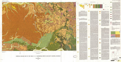 United States Geological Survey Surficial geologic map of the Craig 1/2 degree x 1 degrees quadrangle, Moffat and Routt Counties, Co digital map