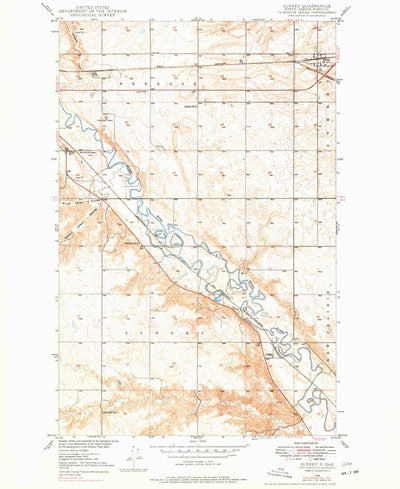United States Geological Survey Surrey, ND (1971, 24000-Scale) digital map