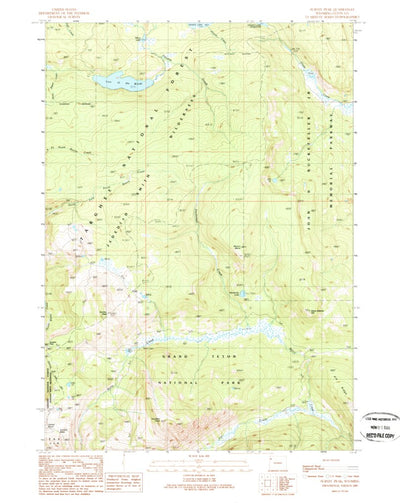 United States Geological Survey Survey Peak, WY (1989, 24000-Scale) digital map